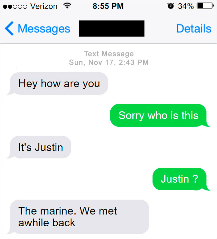 Catfisher Uses Marine's Pic To Message This Woman, She Teaches Him A Lesson By Sending A Pic Of His Real Life Girlfriend Catfisher Uses Marine's Pic To Message This Woman, She Teaches Him A Lesson By Sending A Pic Of His Real Life Girlfriend