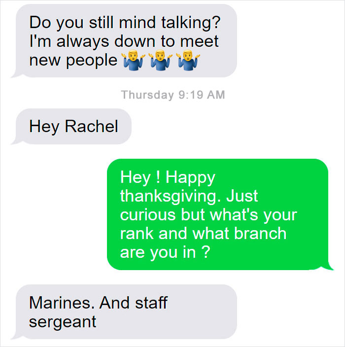 Catfisher Uses Marine's Pic To Message This Woman, She Teaches Him A Lesson By Sending A Pic Of His Real Life Girlfriend