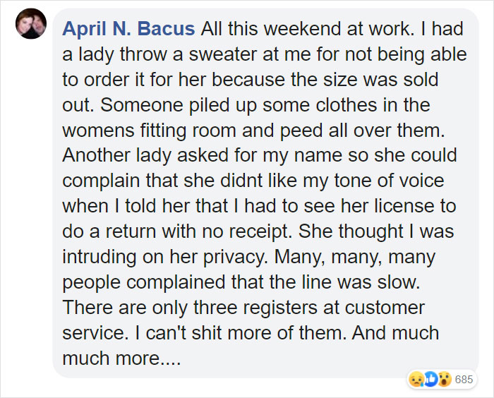 A Woman Shows What It's Like To Work In Retail During The Holidays, Asks People To Be Nicer To Employees A Woman Shows What It's Like To Work In Retail During The Holidays, Asks People To Be Nicer To Employees