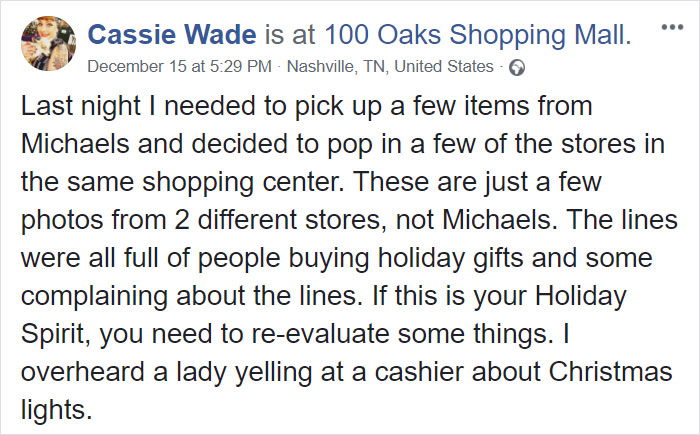 A Woman Shows What It's Like To Work In Retail During The Holidays, Asks People To Be Nicer To Employees A Woman Shows What It's Like To Work In Retail During The Holidays, Asks People To Be Nicer To Employees