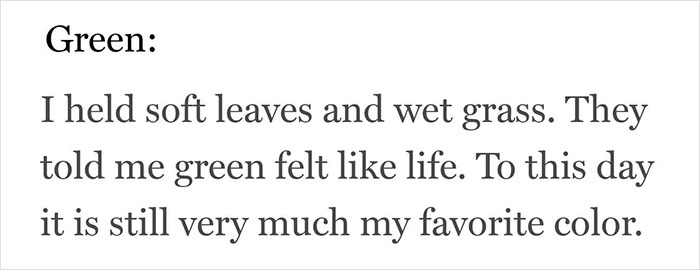 Blind Woman Shares How People Explained Colors To Her When She Was Little, Other People Try Explaining Them Too Blind Woman Shares How People Explained Colors To Her When She Was Little, Other People Try Explaining Them Too