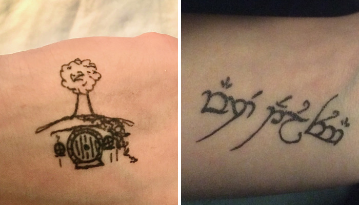 I Drew J. R. R. Tolkien Inspired ‘Tattoos’ While I Was Bored At School