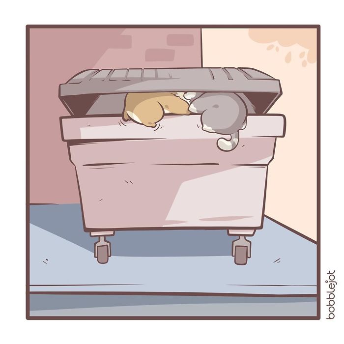 A Comic About An Unwanted Corgi And A Lonely Kitten Becoming Friends Is Warming People's Hearts