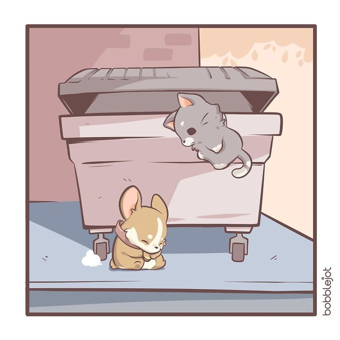 A Comic About An Unwanted Corgi And A Lonely Kitten Becoming Friends Is Warming People's Hearts A Comic About An Unwanted Corgi And A Lonely Kitten Becoming Friends Is Warming People's Hearts