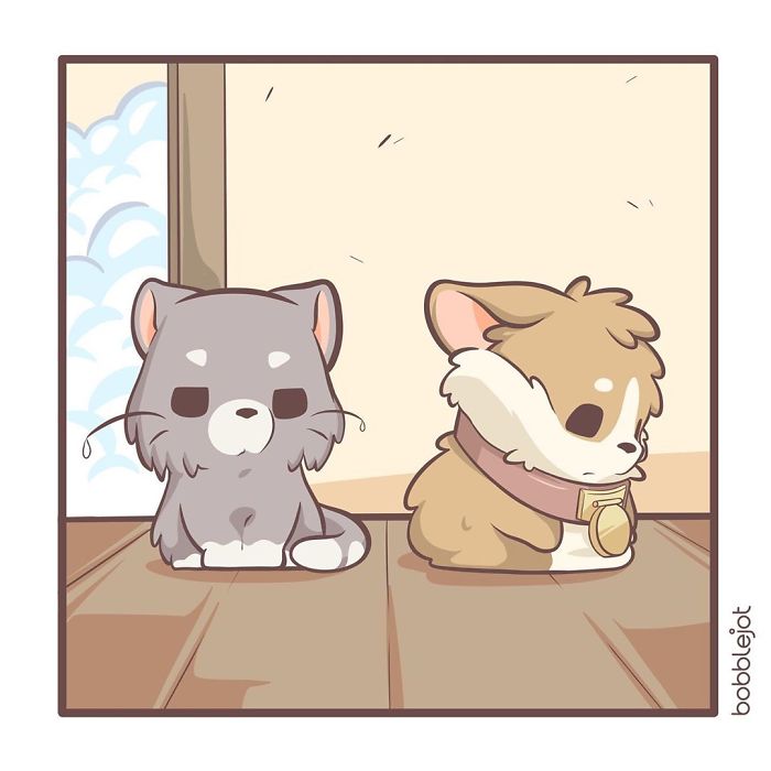 A Comic About An Unwanted Corgi And A Lonely Kitten Becoming Friends Is Warming People's Hearts