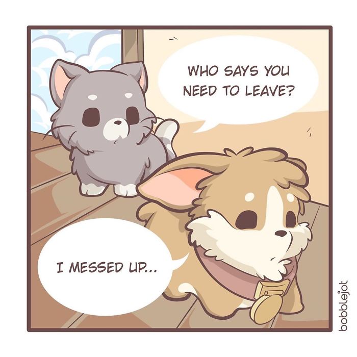 A Comic About An Unwanted Corgi And A Lonely Kitten Becoming Friends Is Warming People's Hearts A Comic About An Unwanted Corgi And A Lonely Kitten Becoming Friends Is Warming People's Hearts