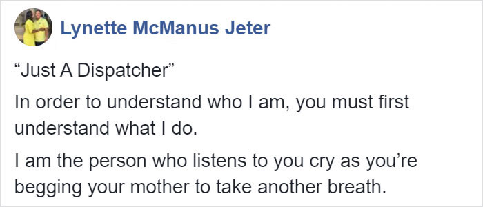 Tired Of People Underestimating The Importance Of Her Job, Dispatcher Explains How Vital It Is In A Viral Post