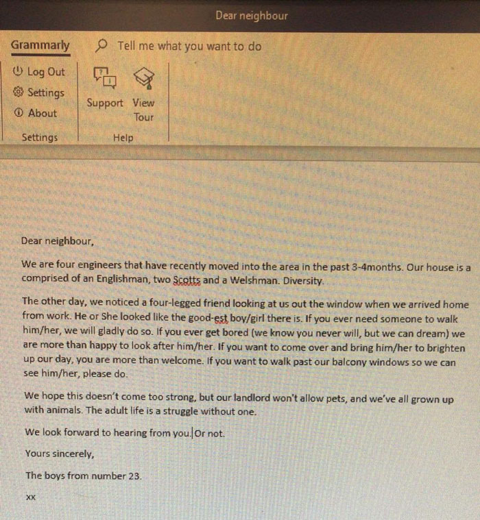 4 Guys Beg Their Neighbor To Let Them Play With Their Dog, Get A Wholesome Letter In Response 4 Guys Beg Their Neighbor To Let Them Play With Their Dog, Get A Wholesome Letter In Response