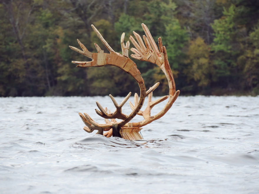 In The Distance A Great Black Caribou Passed