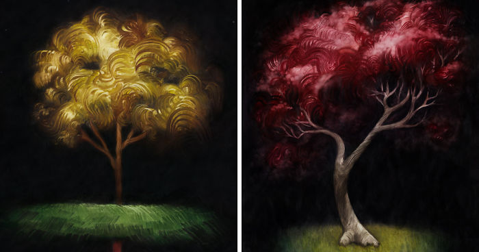 I Paint Night Fall Trees