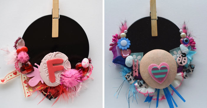 I Found Some Black Coasters And Turned Them Into Colorful Centerpieces