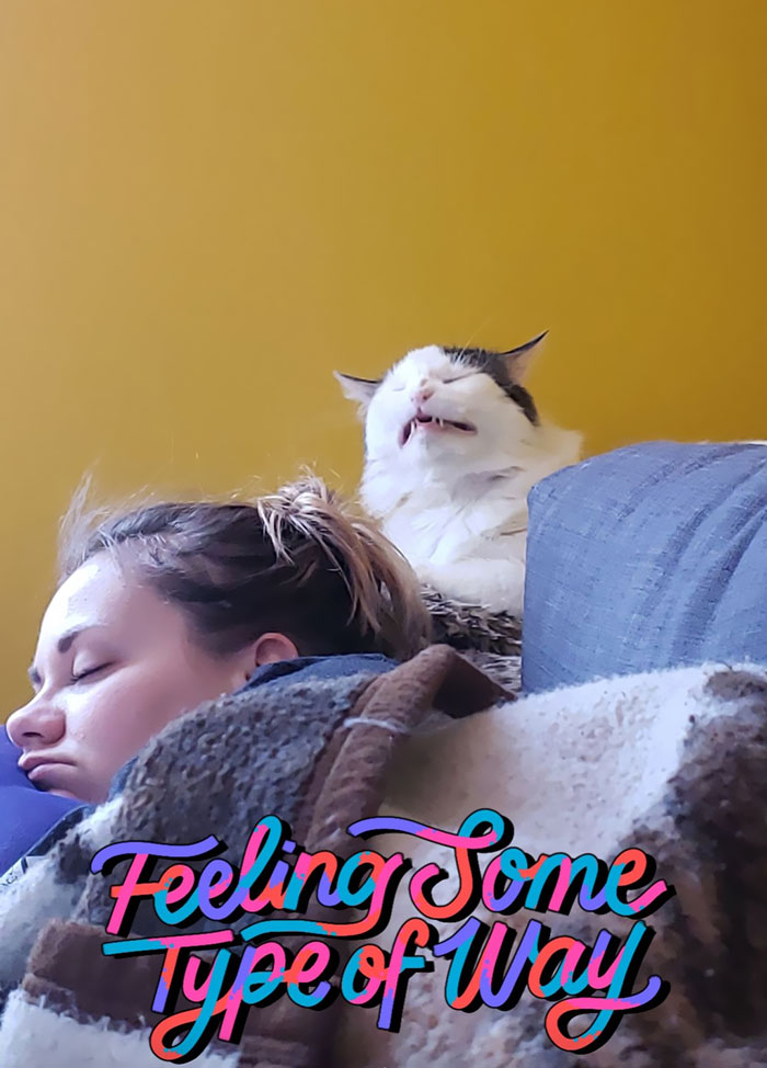This Picture My Boyfriend Caught Of Me And My Cat Sleeping
