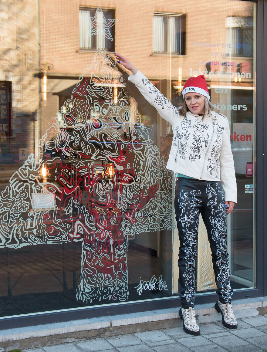 I Decorated My Hometown For Christmas With My Doodles