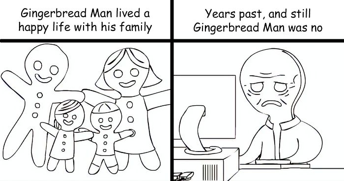 Artist Creates A Disturbing Comic Strip About Gingerbread Houses For Anyone Planning To Make Them