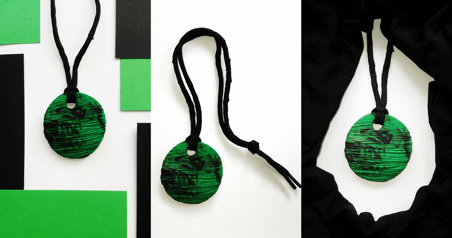 I Used Two Colors Of Clay And Shoelaces To Create Marble Pendants! I Used Two Colors Of Clay And Shoelaces To Create Marble Pendants!