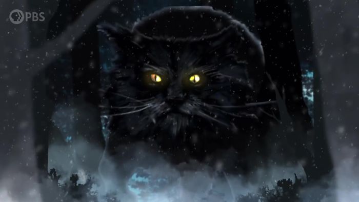 Illustration of Jólakötturinn, the giant Yule Cat of Icelandic legend, with glowing eyes and a misty forest background. Illustration of Jólakötturinn, the giant Yule Cat of Icelandic legend, with glowing eyes and a misty forest background.