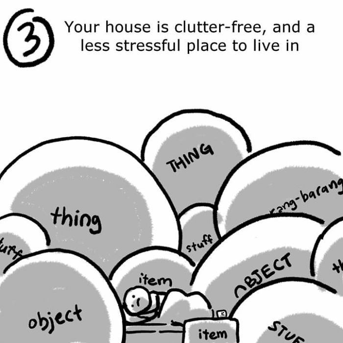 Artist Illustrates How Downsizing Can Lead To A Happier Life, And His Comic Goes Viral