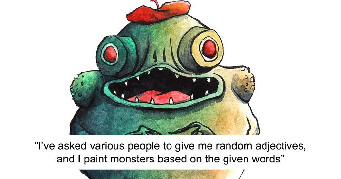 I Paint Monsters Based On Random Adjective Suggestions (20 Pics)