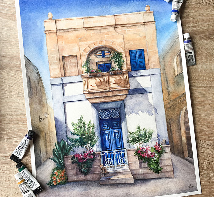Malta Is One Of My Favorite Countries So I Decided To Paint Its Beautiful Scenery In Watercolor (12 Pics)