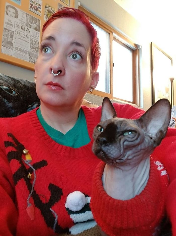 I Have A Vast Christmas Sweater Collection And The Beauty I'm Wearing I Got At Goodwill In Spokane Washington. Along With The Phenomenal Sweater Luna Lovewrinkle Is Wearing