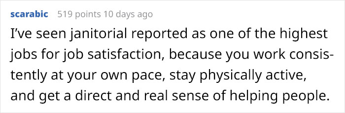 People Who Actually Like Their Jobs Are Asked What They Do, A Janitor Responds With A Surprisingly Wholesome Story