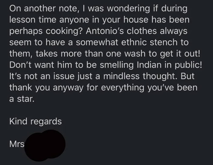 Cello Teacher Receives Racist 'Thank You' E-mail From Student's Mom, Responds By Explaining The Reason Behind 'Ethnic Stench'