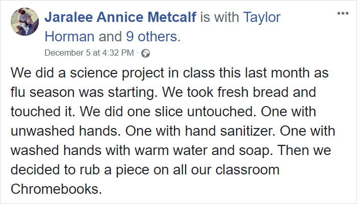 Elementary School's Science Experiment With White Bread Is Going Viral