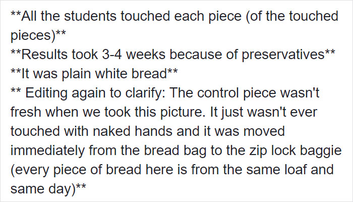 Elementary School's Science Experiment With White Bread Is Going Viral Elementary School's Science Experiment With White Bread Is Going Viral