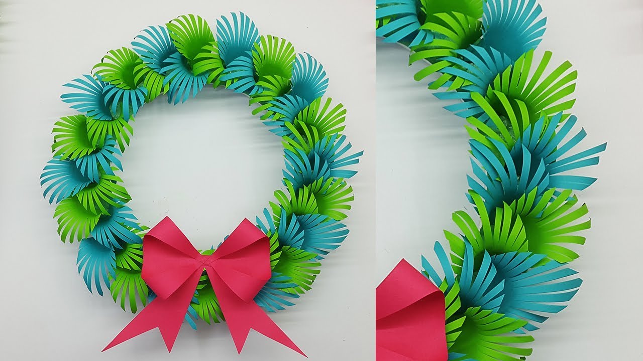 Paper Christmas Wreath For Christmas Decorations Ideas | How To Make Christmas Wreath