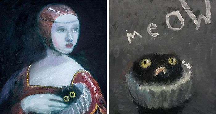 This Artist Can Sneak Her Cats Into Any Painting And It’s Hilarious