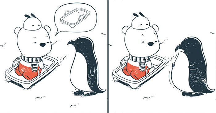 We Created Comics Without Dialogue That Have Unexpected Twists And Sometimes Dark Endings (20 New Comics)