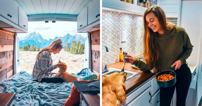 24-Year-Old Dumps Her Boyfriend, Quits Her Job, And Now Is Living The Van Life With Her Dog
