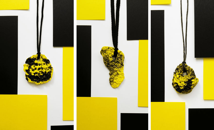 I Used Two Colors Of Clay And Shoelaces To Create Marble Pendants!