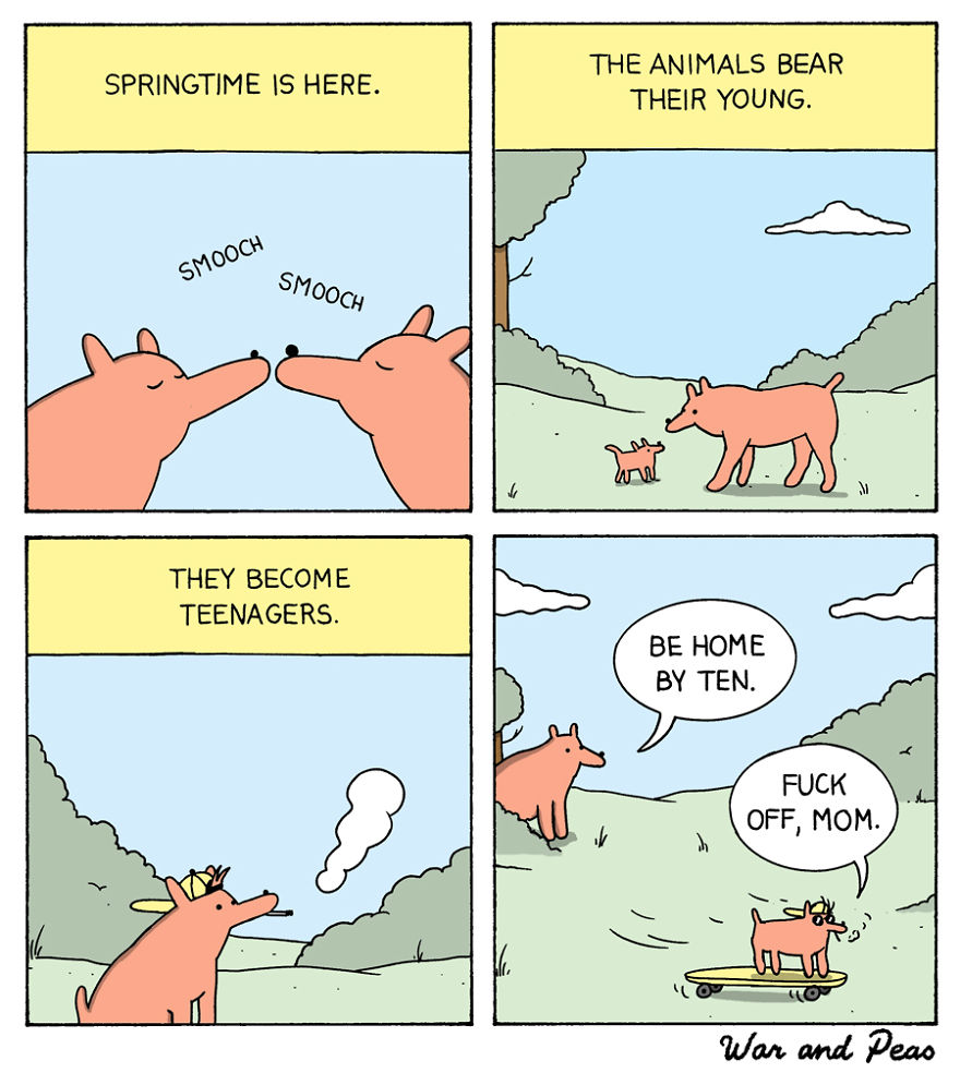 Hilarious, Dark And Relatable Comic Strips By War And Peas
