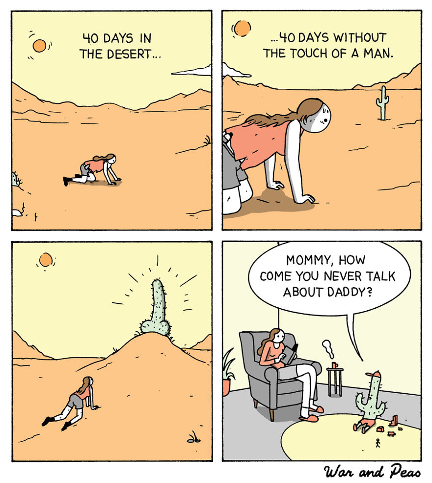 Hilarious, Dark And Relatable Comic Strips By War And Peas