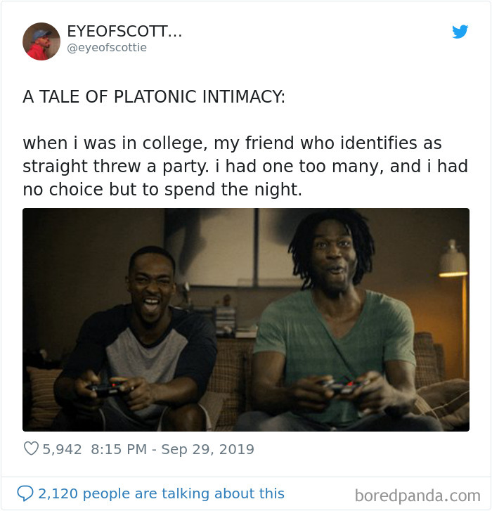 Guy Shares His Experience That Made Him Realize How Important Platonic Intimacy Between Men Is Guy Shares His Experience That Made Him Realize How Important Platonic Intimacy Between Men Is