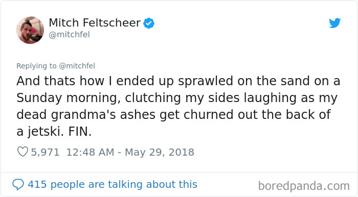 This Guy’s Grandmother’s Ashes Got Scattered By Jetskis And It’s As Bad As It Sounds This Guy’s Grandmother’s Ashes Got Scattered By Jetskis And It’s As Bad As It Sounds