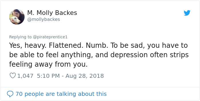 Woman Explains A Lesser Known Symptom Of Depression And People Are Thanking Her Woman Explains A Lesser Known Symptom Of Depression And People Are Thanking Her