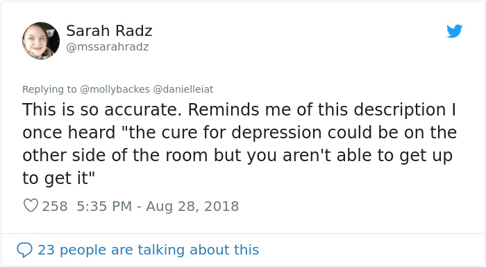 Woman Explains A Lesser Known Symptom Of Depression And People Are Thanking Her Woman Explains A Lesser Known Symptom Of Depression And People Are Thanking Her