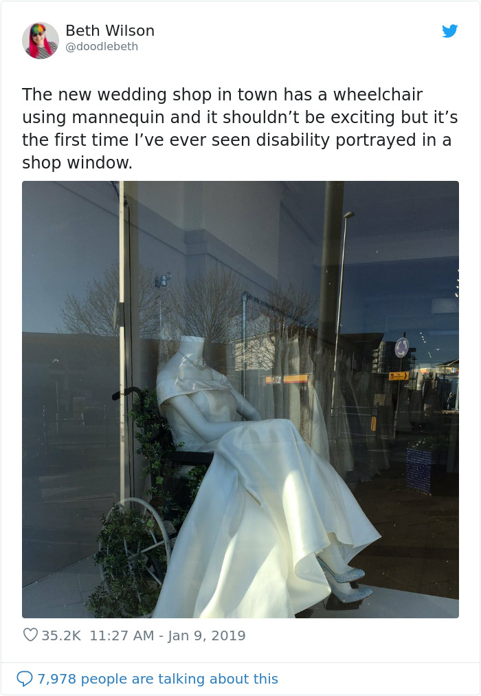 Bridal Shop Goes Viral For Putting Up A Wheelchair-Bound Mannequin