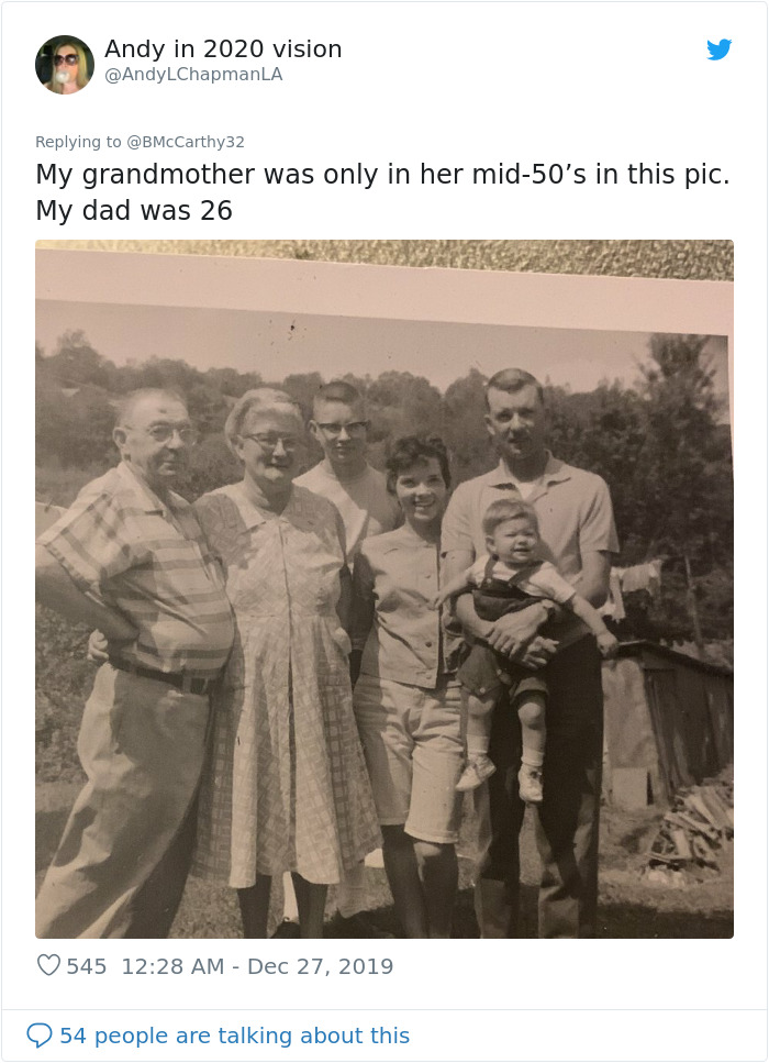 Vintage black and white family photo illustrating how humans aged faster in the past with multiple generations together.