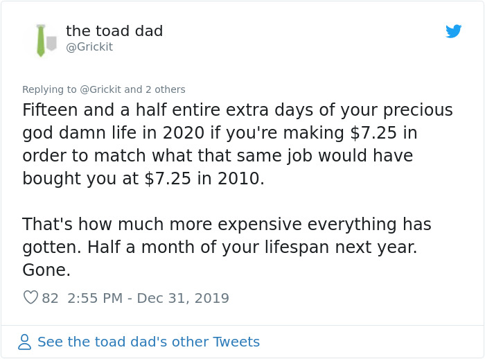 Someone Compares The Minimum Wage In 2010 vs 2020, And If That’s Not Sad Enough, Other People Share More Statistics