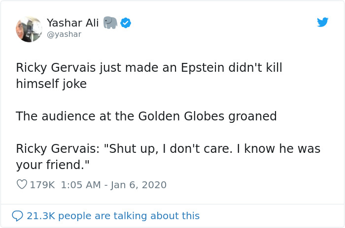 Hollywood Did Not Appreciate Ricky Gervais Roasting Them With His Golden Globes Monologue Hollywood Did Not Appreciate Ricky Gervais Roasting Them With His Golden Globes Monologue