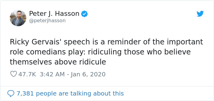 Hollywood Did Not Appreciate Ricky Gervais Roasting Them With His Golden Globes Monologue Hollywood Did Not Appreciate Ricky Gervais Roasting Them With His Golden Globes Monologue