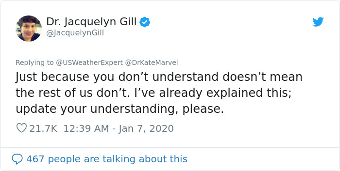 Ecologist Serves A Massive Burn To Founder Of AccuWeather After He Tells Her To Get Educated Ecologist Serves A Massive Burn To Founder Of AccuWeather After He Tells Her To Get Educated