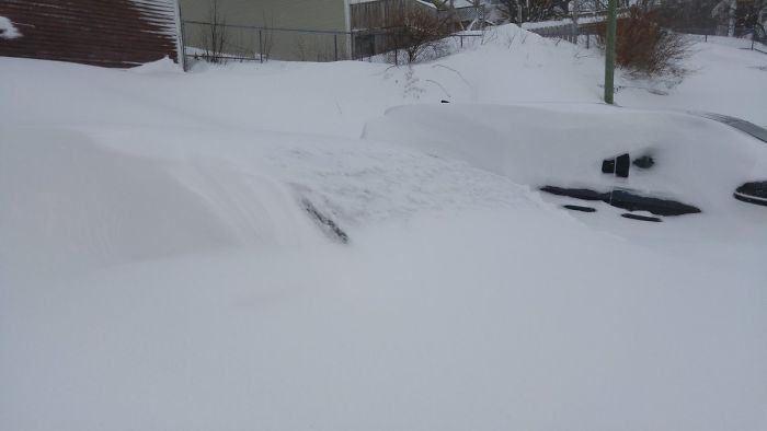 Found Our Rental Car. No Joke, Ours Is The One Closest To Lens, The Tiny Sliver Of Chrome...yep. Lots Of People In The Same Boat. State Of Emergency Continues