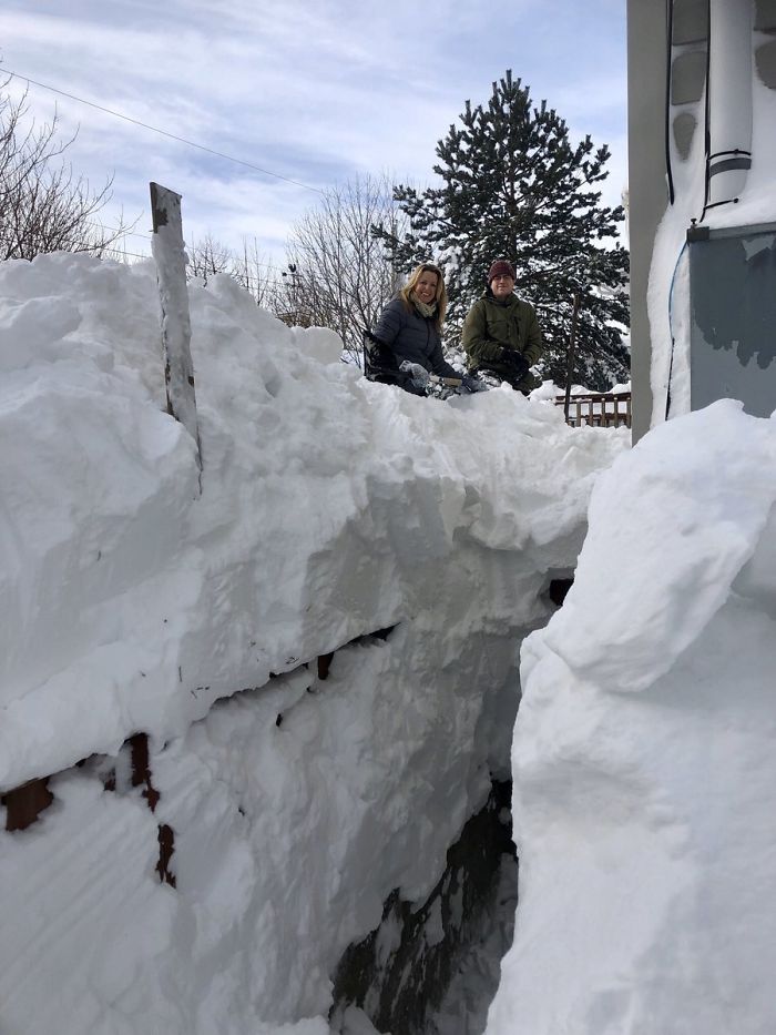 When You Finally Finish Off The Ten Feet Of Snow That Filled Your Basement Door