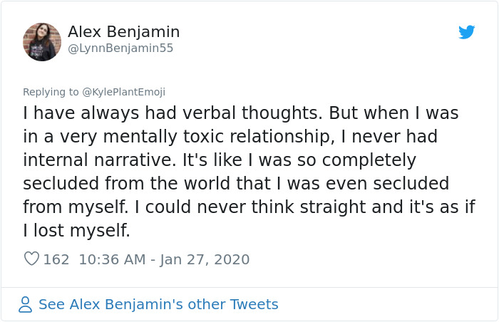 Guy Finds Out Not Everyone Has An Internal Monologue With Themselves And It Ruins His Day