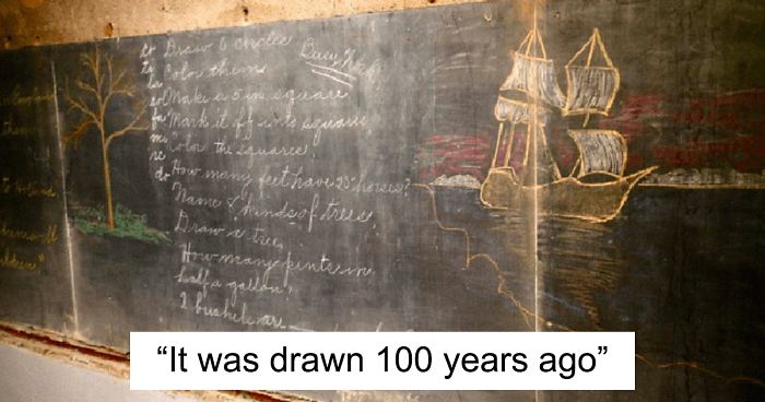 Construction Crew Goes To Renovate A School In Oklahoma City, Discovers Chalkboards Frozen In Time For Over 100 Years