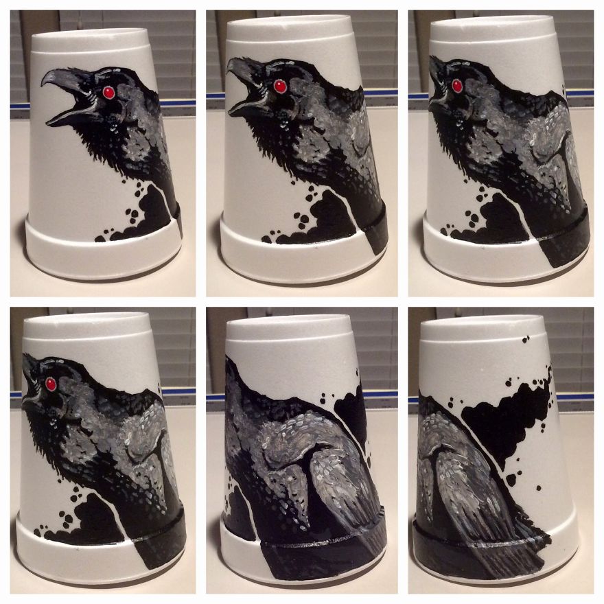 I Create Disposable Art On Styrofoam Cups